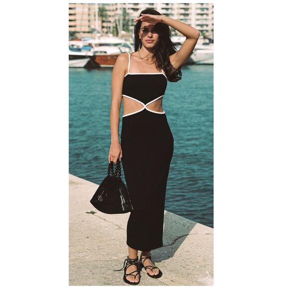 LSPACE Libra Rib Cutout Cover-Up Midi Dress Size Medium - Picture 1 of 12